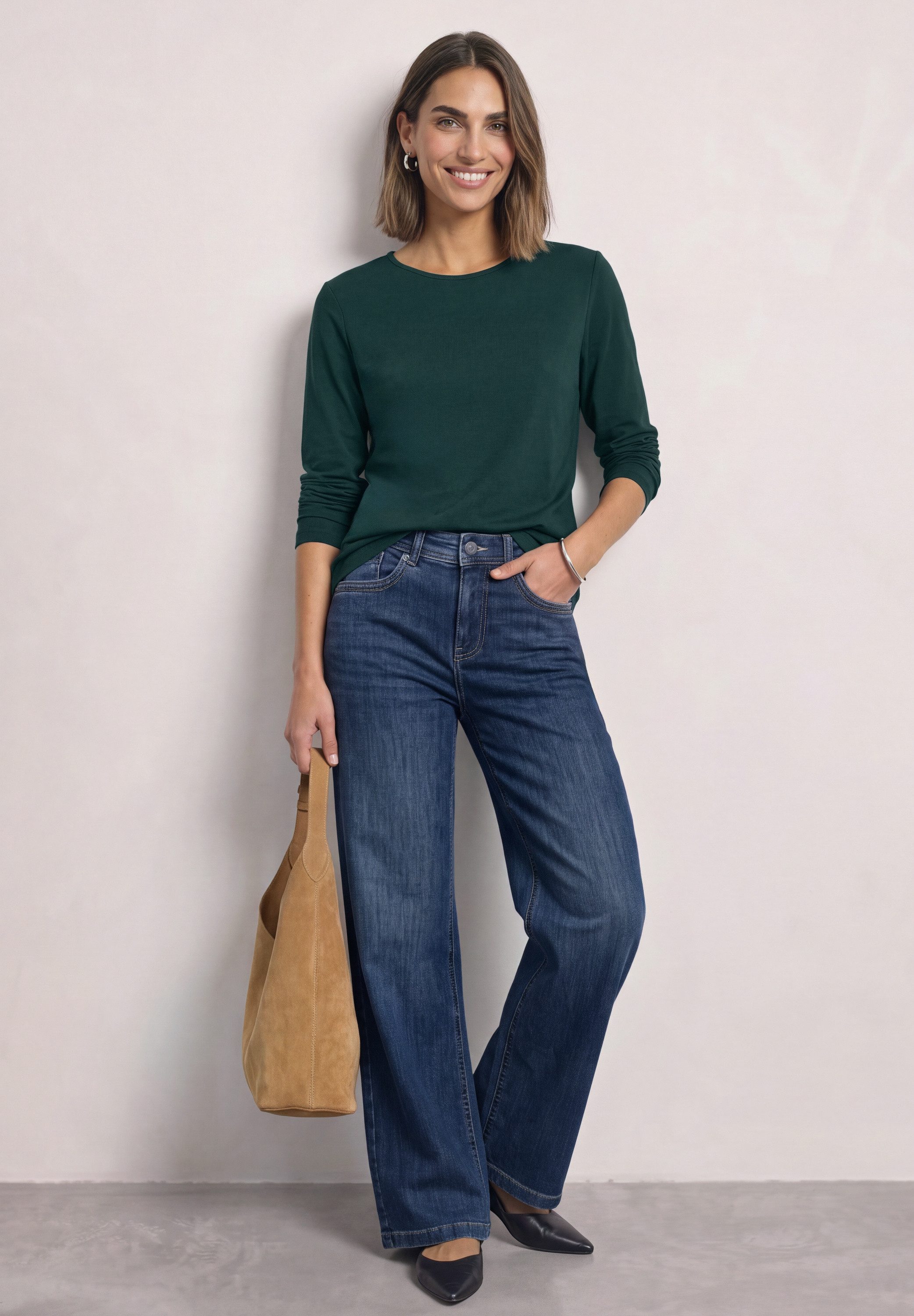STREET ONE Langarmshirt in Unifarbe – Bild 3 von 5