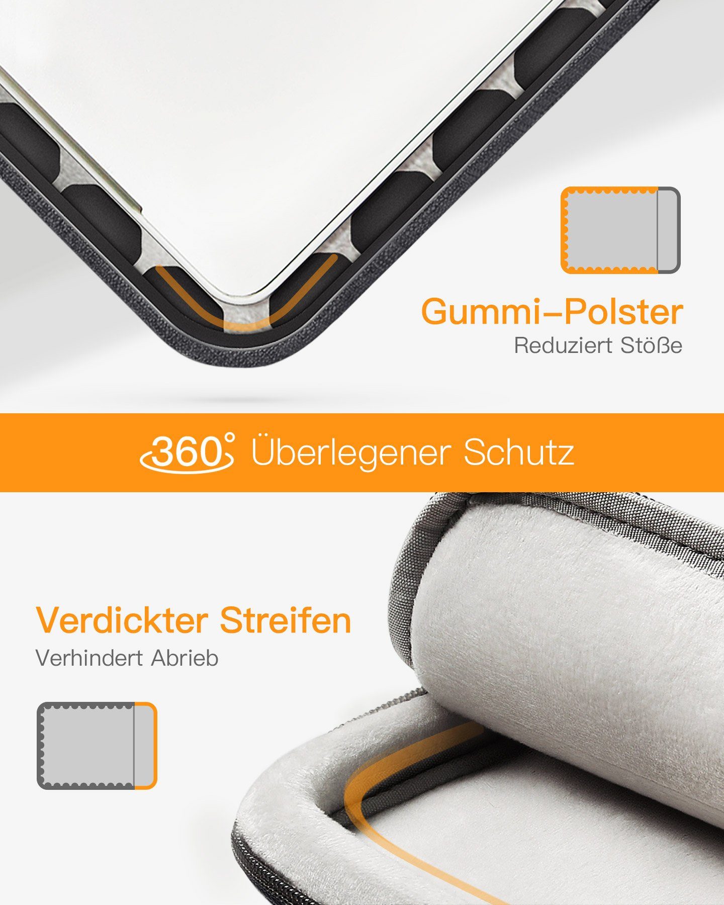 Inateck Laptop-Hülle 360° Rundumschutz Laptoptasche für 14 Zoll MacBook Pro M5 2026