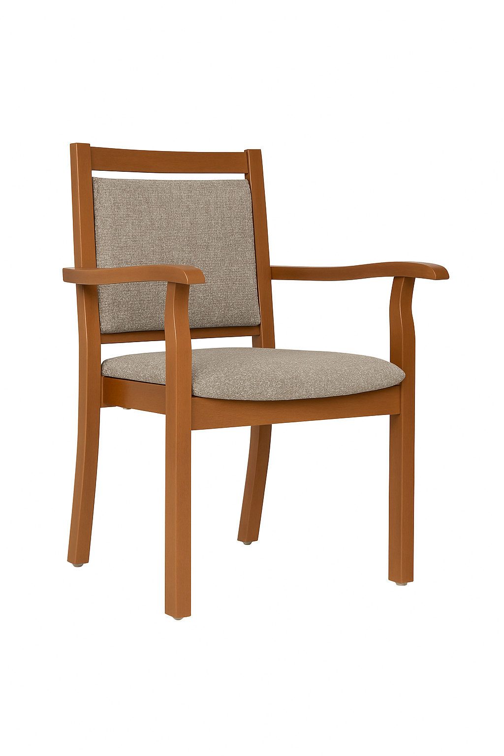 einrichtungsdesign24 Armlehnstuhl André Rustikal – Ideal für Senioren und der Pflege in Tagesbetreuung, komfortabel, gepolstert, Massivholzgestell, Armlehnen