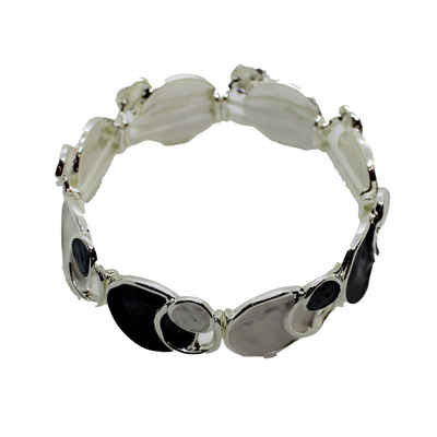 Mein Style Armband Armband elastisch weiß-grau AM 004, elastisches Armband, Modeschmuck
