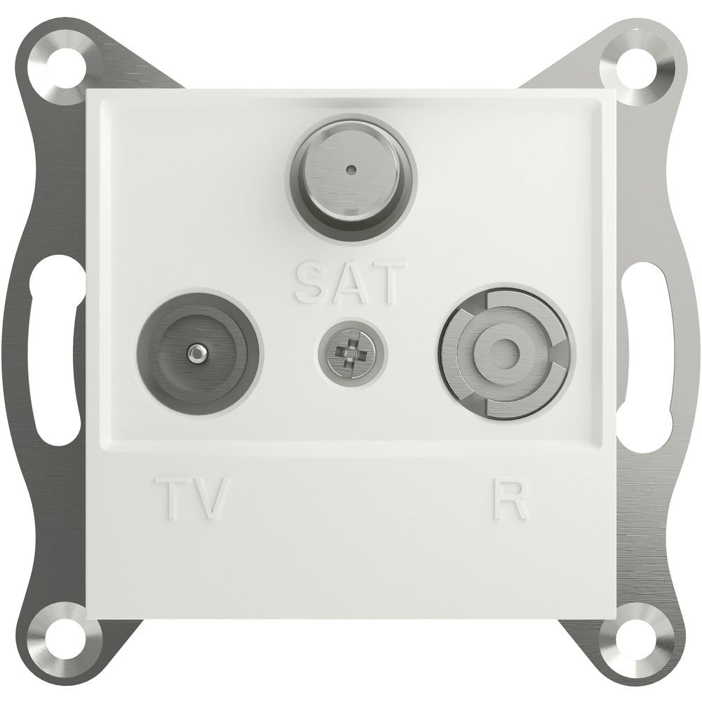 SCHNEIDER Schalter Schneider Electric TV-, Radio-, SAT-Steckdose Asfora Weiß (RAL 9003)