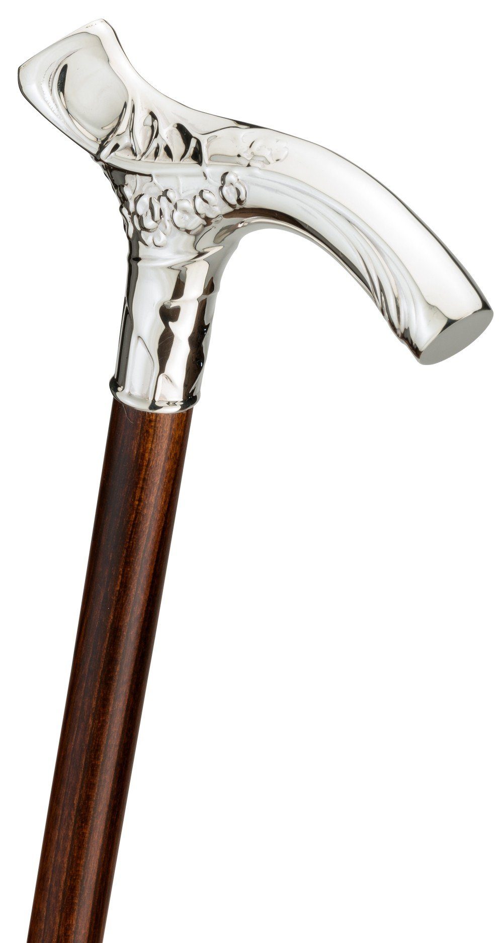 Stockshop Frackstock Gehstock JUGENDSTIL,Fritzgriff 925 Sterlingsilber,Stock echt Ebenholz