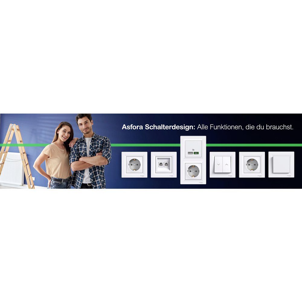 SCHNEIDER Schalter Schneider Electric Rahmen Asfora Weiß (RAL 9003) EPH5800321D 1 St.