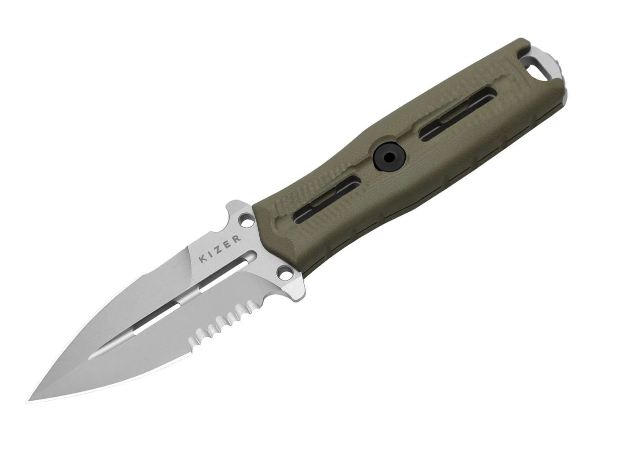Kizer Taschenmesser Kizer NORCROSS Nitro-V Green G10 Single Combo Edge