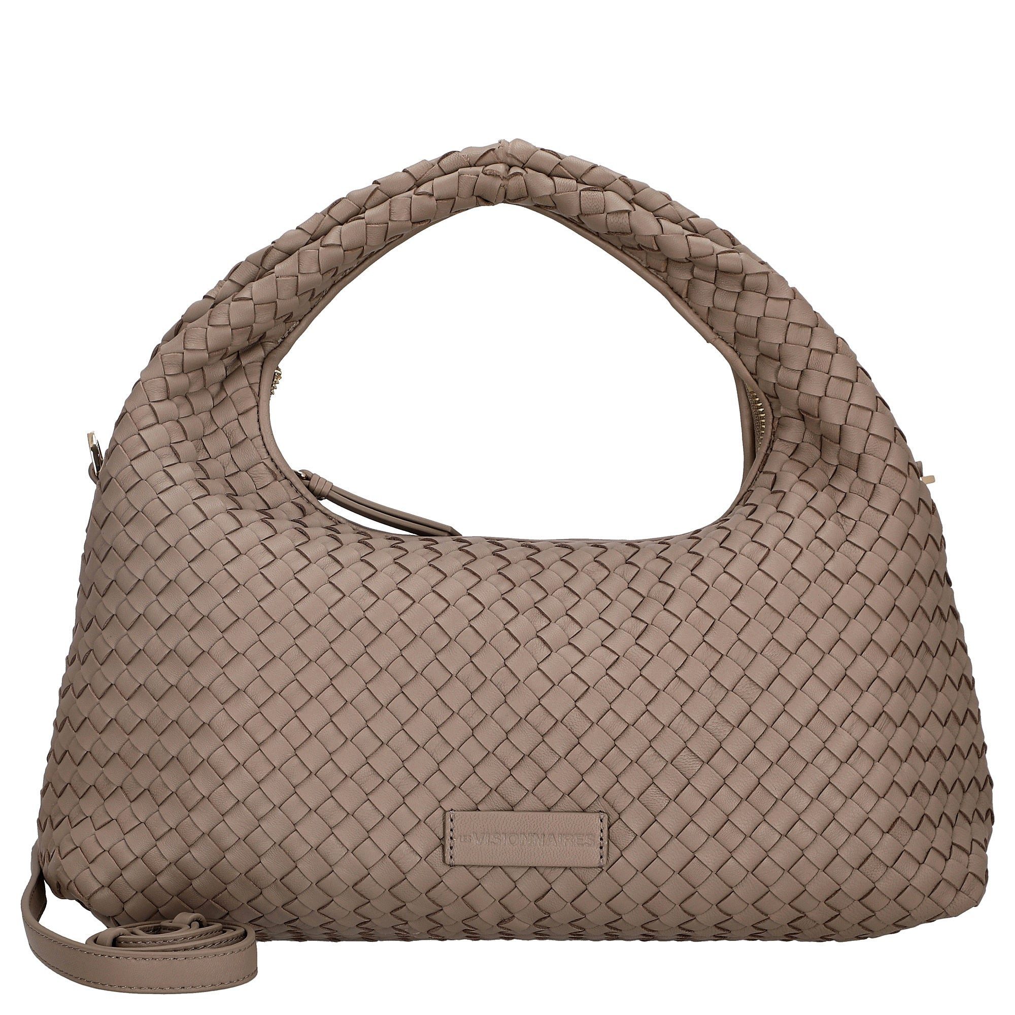 Les Visionnaires Umhängetasche Sadie Grande Weave Silky - Henkeltasche 40 cm (cappuccino beige)