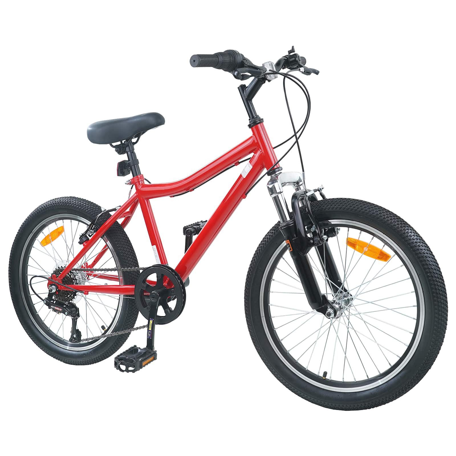 vidaXL Kinderfahrrad 137 x 54 x 79 cm Kinderfahrrad 20 Zoll 6-Speed für 6-11 Jahre alt Rot