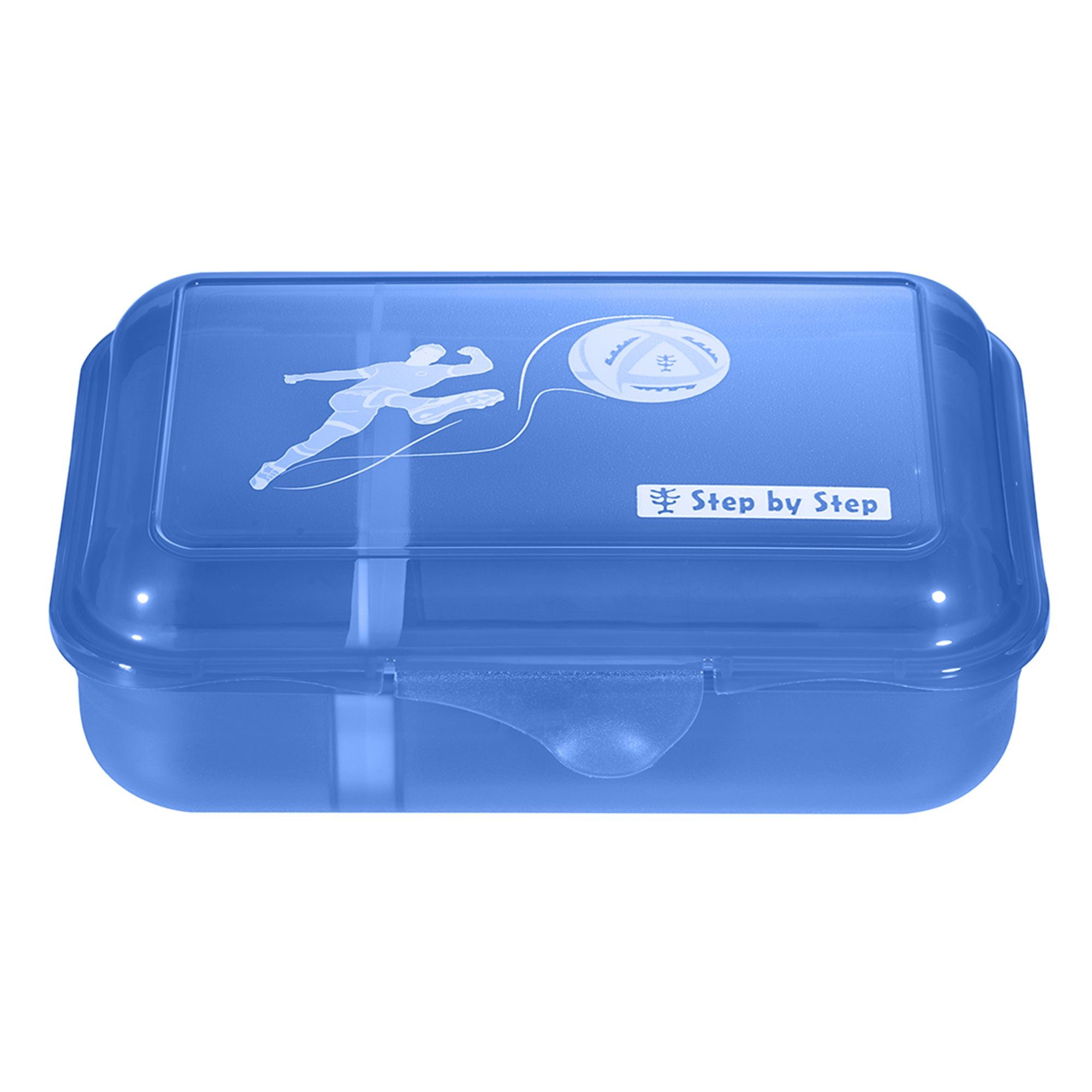 Lunchbox Step (1-tlg) Step Ben, spülmaschinengeeignet, Klickverschluss, Kunststoff, BPA-frei, Blau Soccer mit by