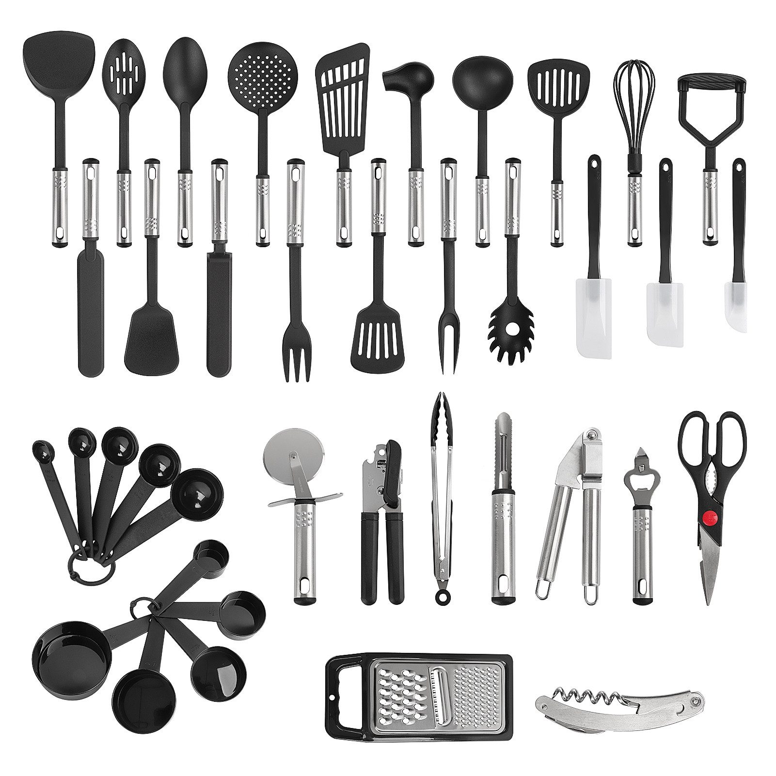 Youyijia Kochbesteck-Set Küchenhelfer Set 40 StüCk Kochbesteck Set Silikon KüChenutensilien Set