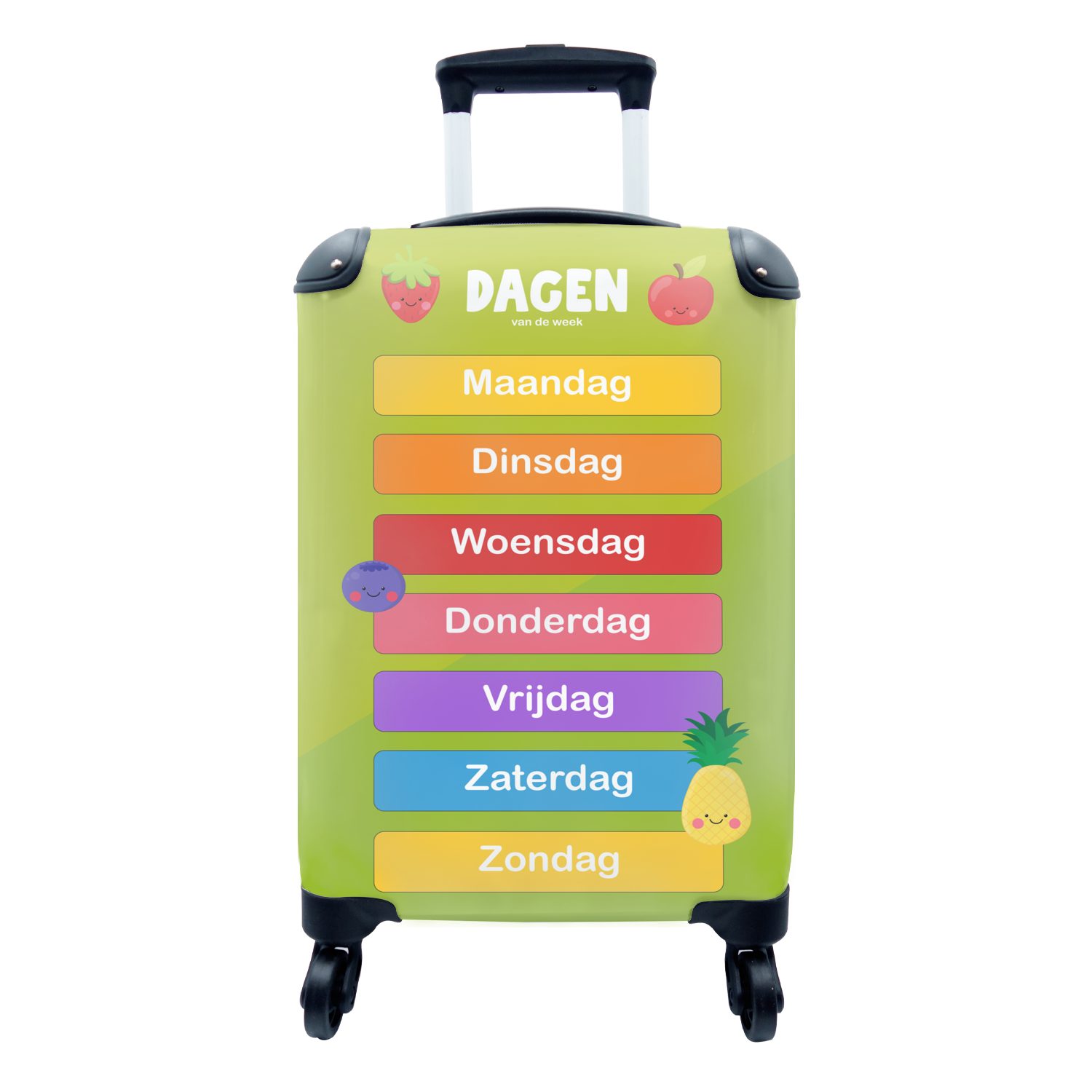 MuchoWow Handgepäckkoffer Kinderzimmer - Woche - Pädagogisch - Mädchen - Jungen - Kinder -, 4 Rollen, Reisetasche mit rollen, Handgepäck für Ferien, Trolley, Reisekoffer