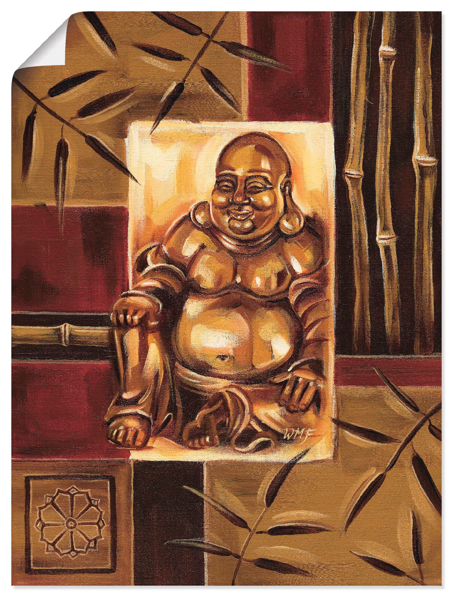 Artland Wandbild Lachender Buddha, Religion (1 St), als Leinwandbild, Wandaufkleber oder Poster in versch. Größen