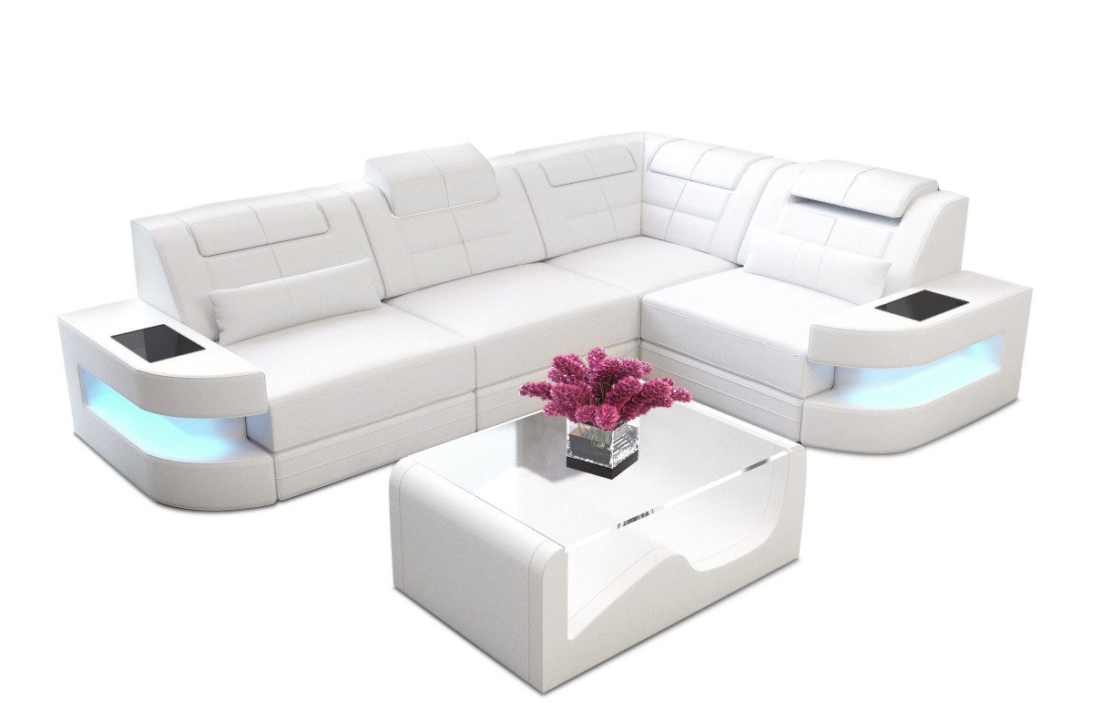 Sofa Dreams Ecksofa Ledercouch Sofa Leder Como L Form Ledersofa, Couch, mit günstig online kaufen