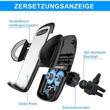 Quntis KFZ Handyhalterung 2-stufigen Autohalterung Handy-Halterung, (10-tlg., Ein Stück)