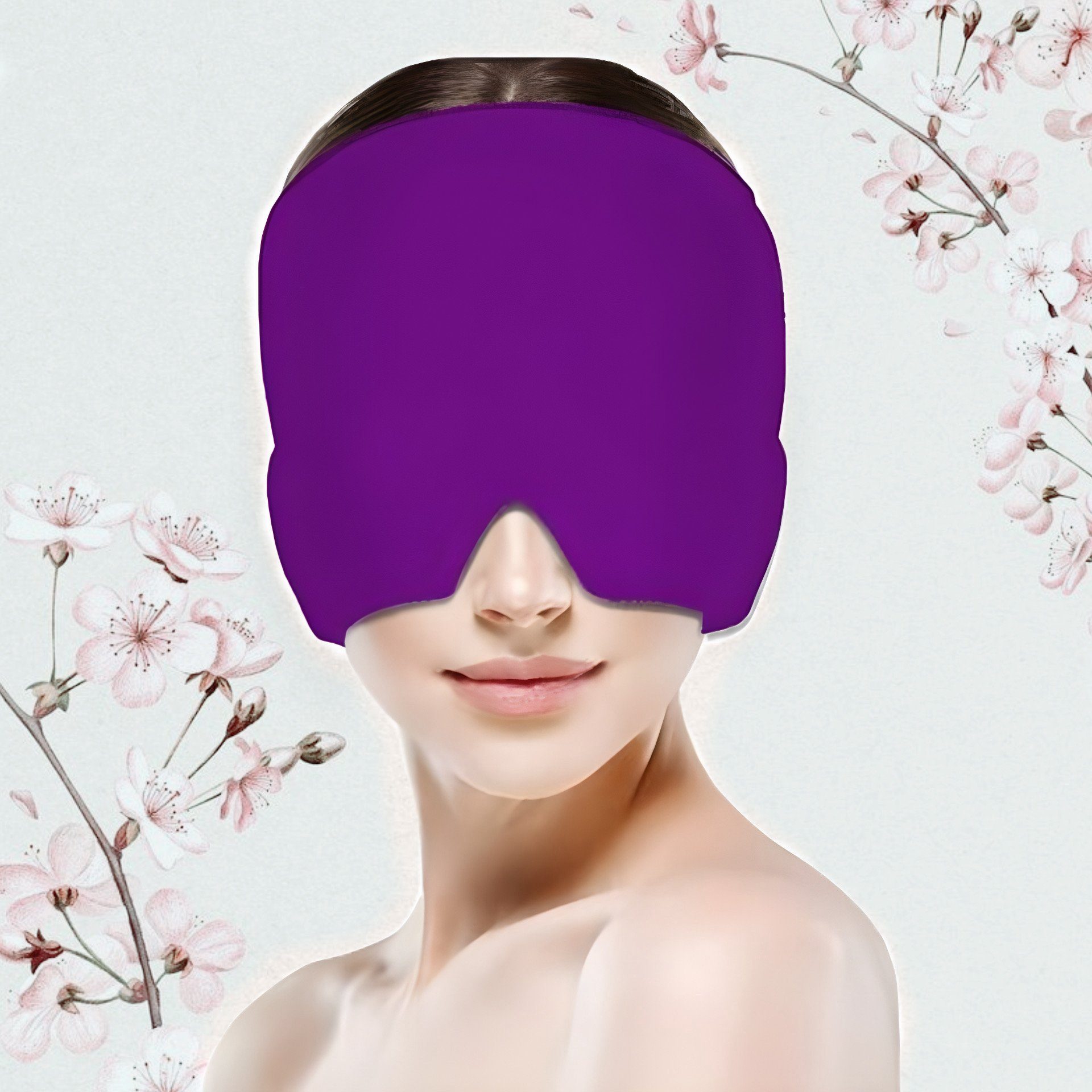 FEELVIT Schlafmaske Anti-Migräne Maske Relief Cap, Anti-Kopfschmerz, 1-tlg., Migräne Maske + Anleitung, Linderung und Entspannung mit Wärme-/Kältetherapie