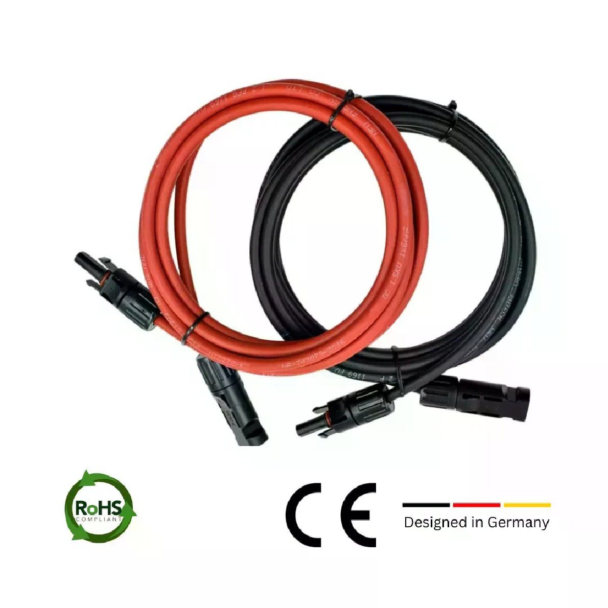 Cansolar Solarkabel Verlängerungskabel Set:rot & schwarz 4mm Solarkabel, (50 cm)