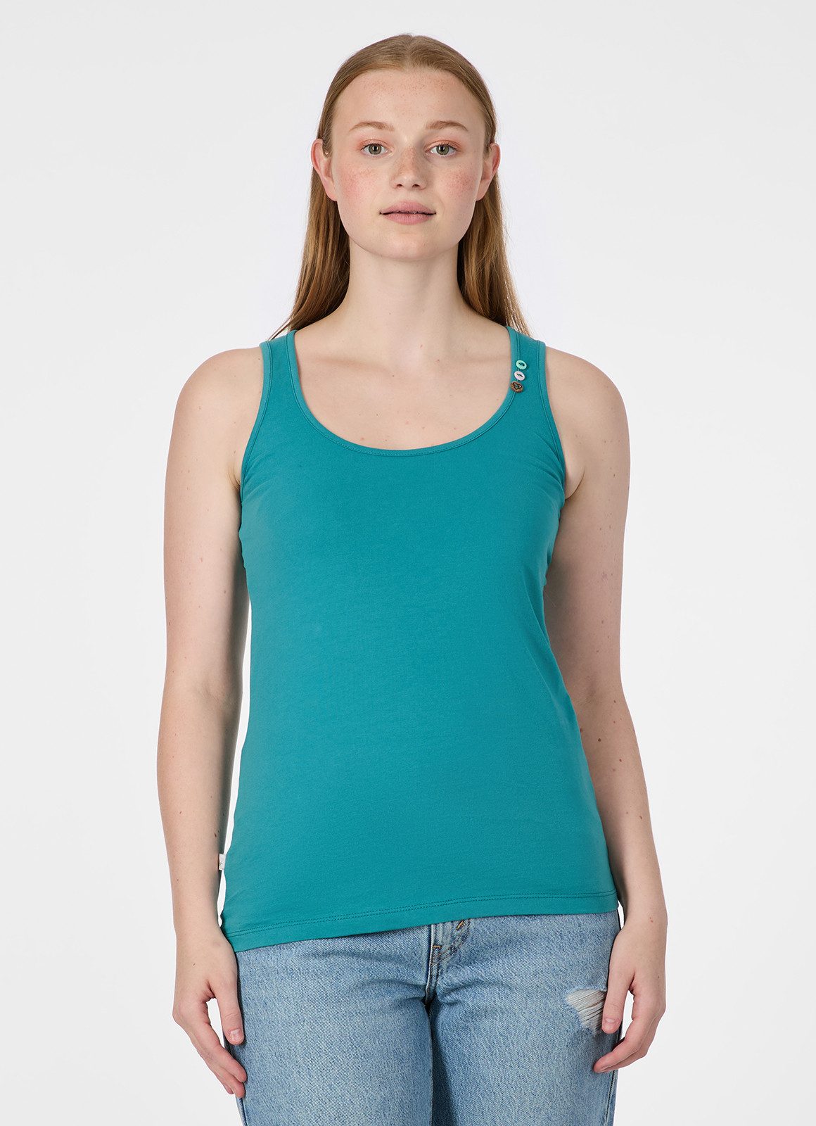 Ragwear Tanktop FLLOUKIA GOTS mit markentypischen 3-Knöpfen am Rundhals-Ausschnitt