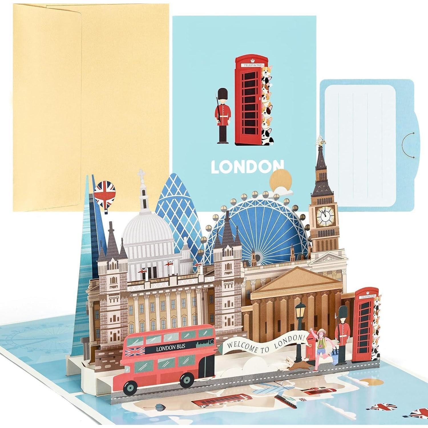 LuxusKollektion Geschenkkarte Pop Up Karte 3D Reisegutschein Flitterwochen Geburtstag London