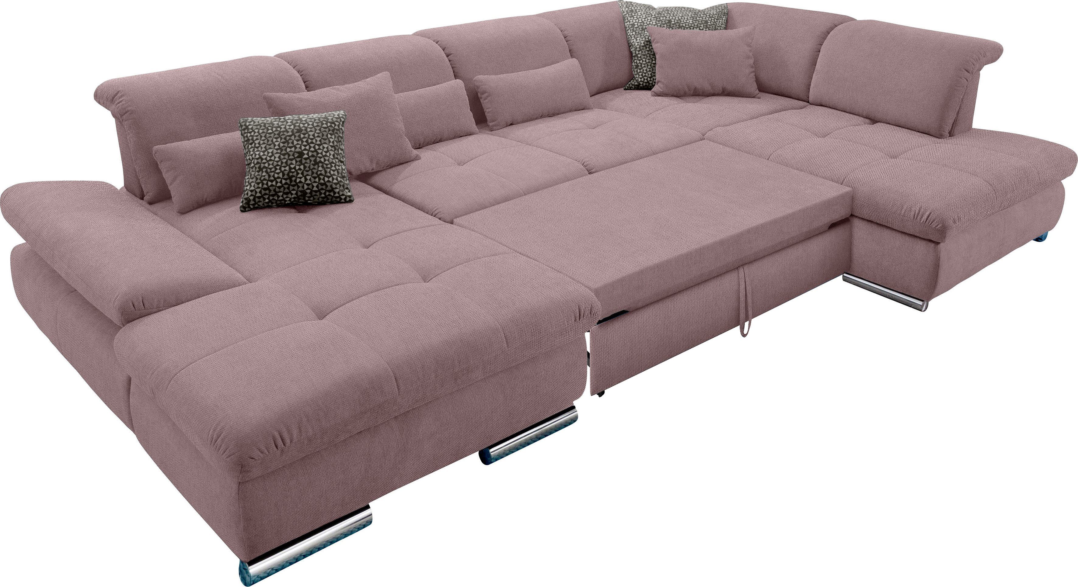 set one by Musterring Wohnlandschaft SO 4100 komfortable Federkernunterfederung, inkl. Kopfteilverstellung, wahlweise Bettfunktion und Sitztiefenverstellung, U-Form