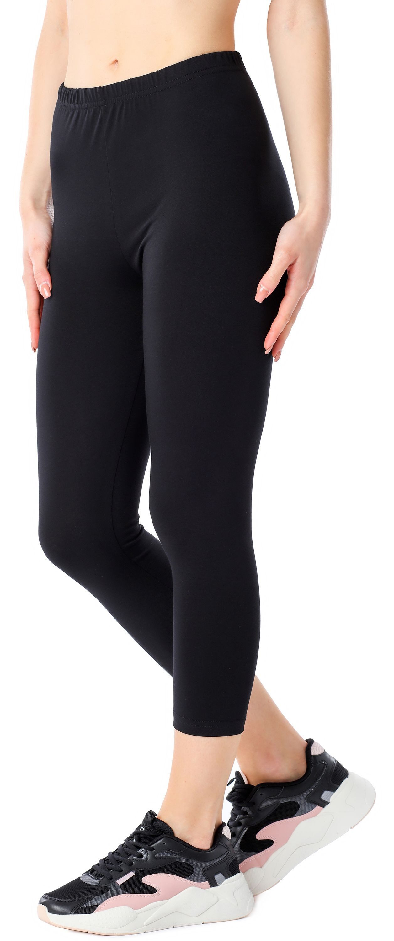 Bellivalini Leggings Damen 3/4 Capri Leggings aus Bio-Baumwolle BLV50-184 (1-tlg) elastischer Bund