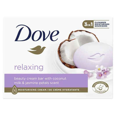 Unilever Handseife Dove Entspannende Bar Seife 3in1 - Kokosnussmilch & Jasmin 90g