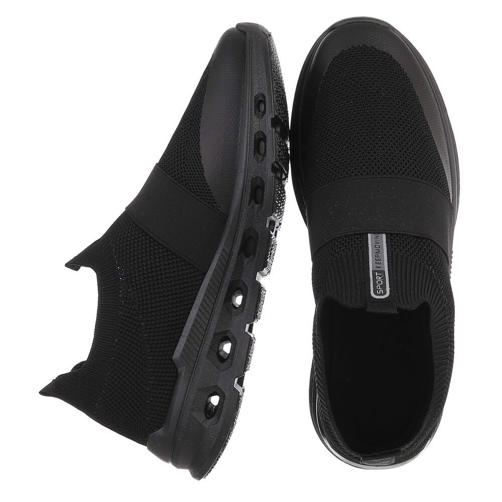 Coolwalk Herren Slip-On Sneaker Knit mit Profilsohle Slipper (91563633) Flach Sneakers in Schwarz – Bild 2 von 5