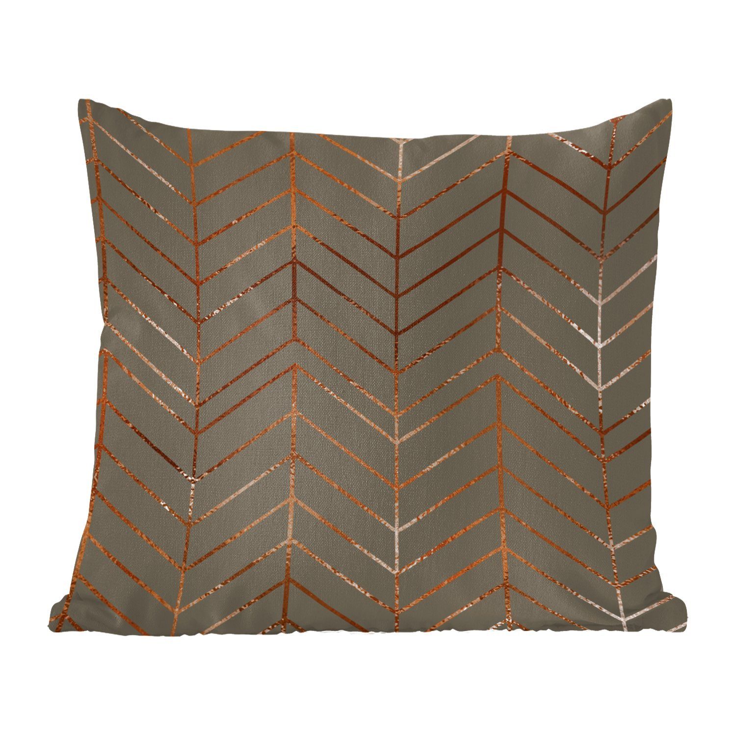 MuchoWow Dekokissen Muster - Luxus - Grün - Bronze, Zierkissen mit Füllung für Wohzimmer, Schlafzimmer, Deko, Sofakissen | Dekokissen