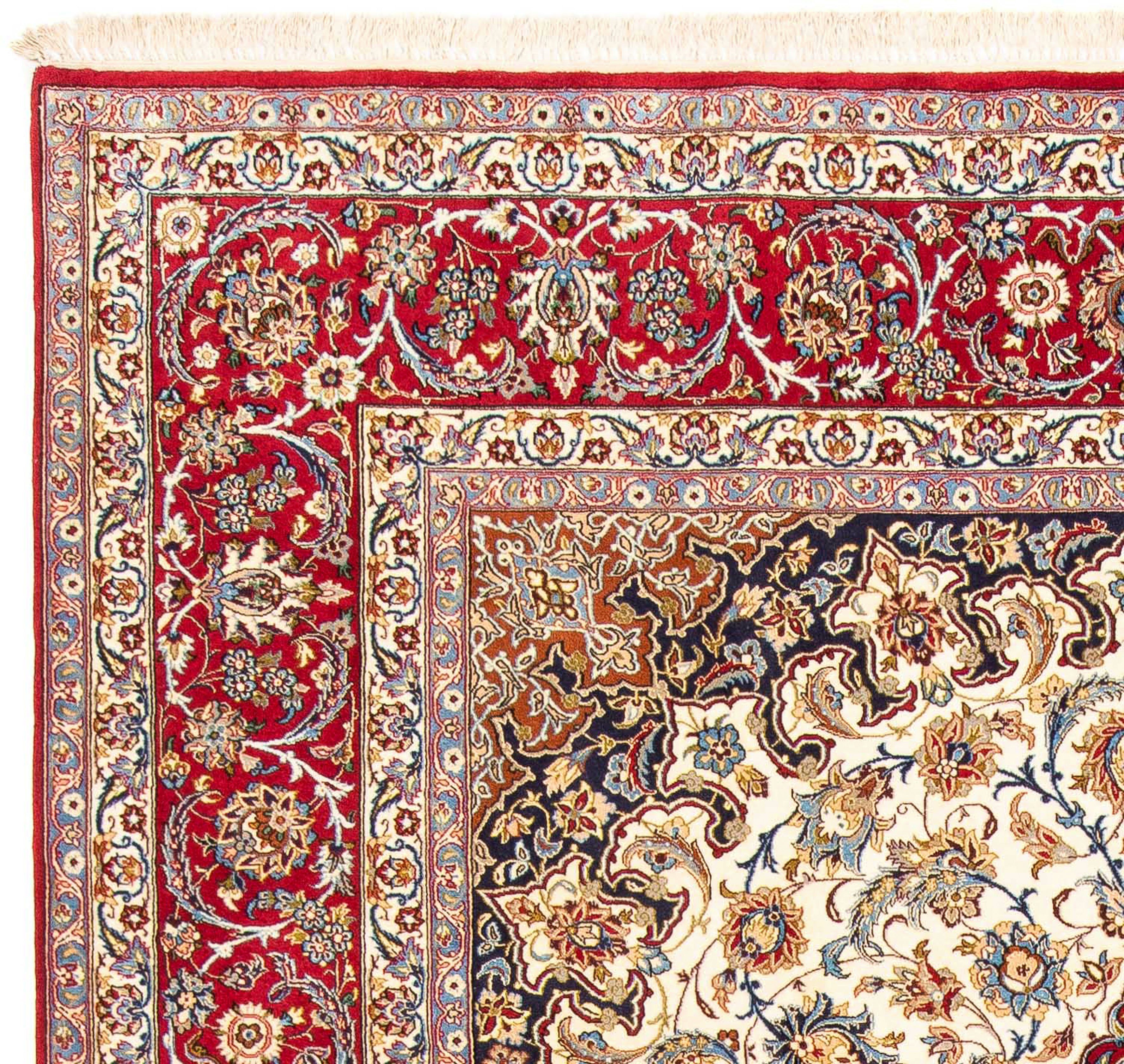 Orientteppich Perser - Isfahan - 308 rot, - Wohnzimmer, mm, Handgeknüpft, 205 Höhe: cm Einzelstück 6 mit - x morgenland, Premium Zertifikat rechteckig