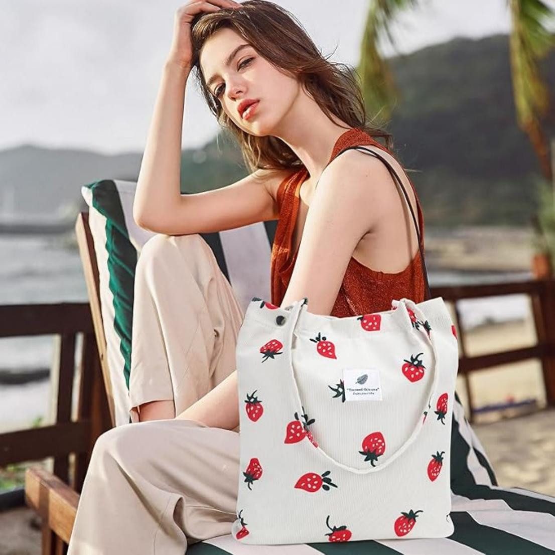 Cachito Schultertasche Damen Grosse Kapazität Canvas Tasche Tote Handtasche