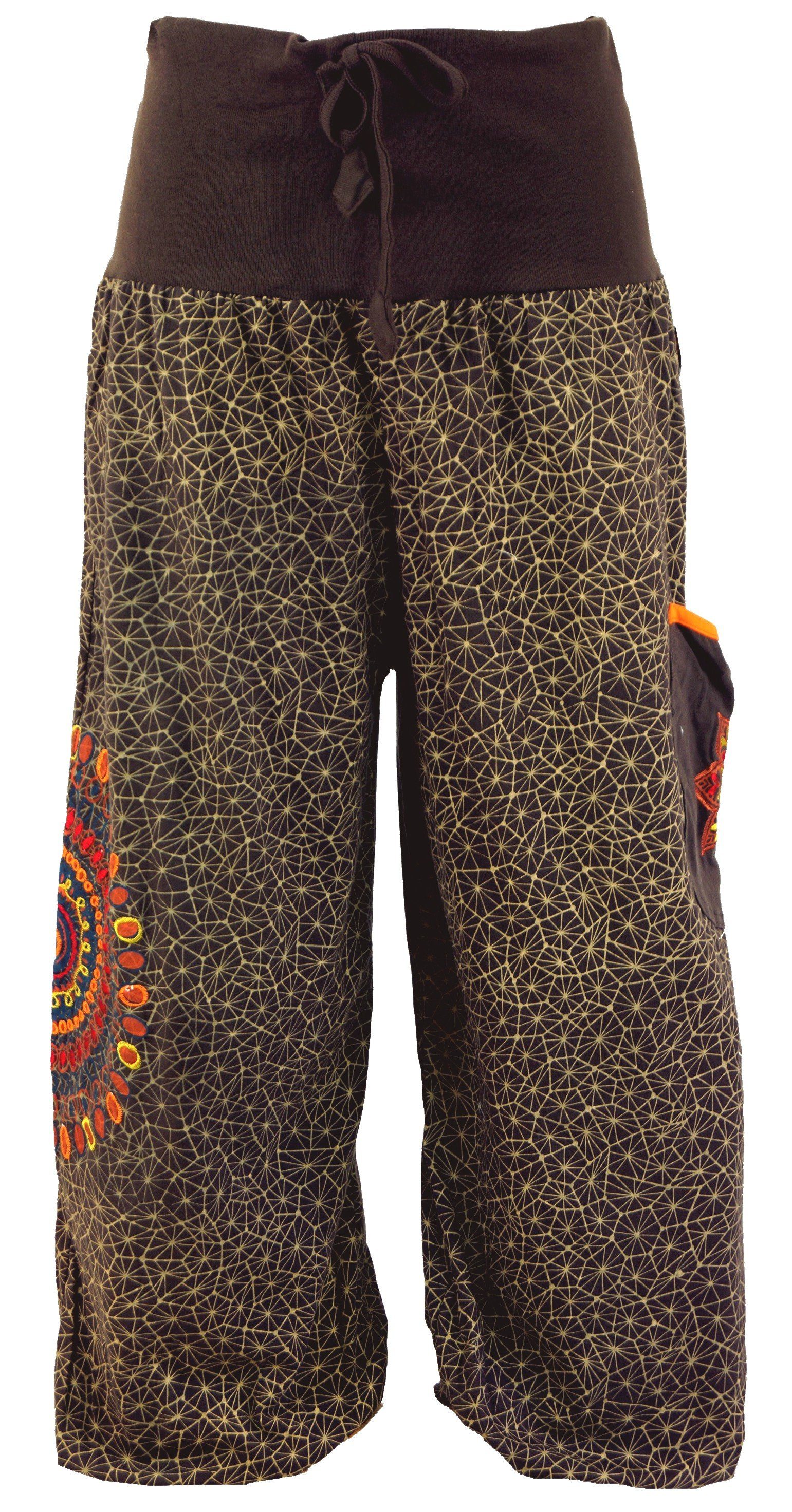 Guru-Shop Relaxhose Weite Pluderhose mit breitem Bund und.. Ethno Style, alternative Bekleidung
