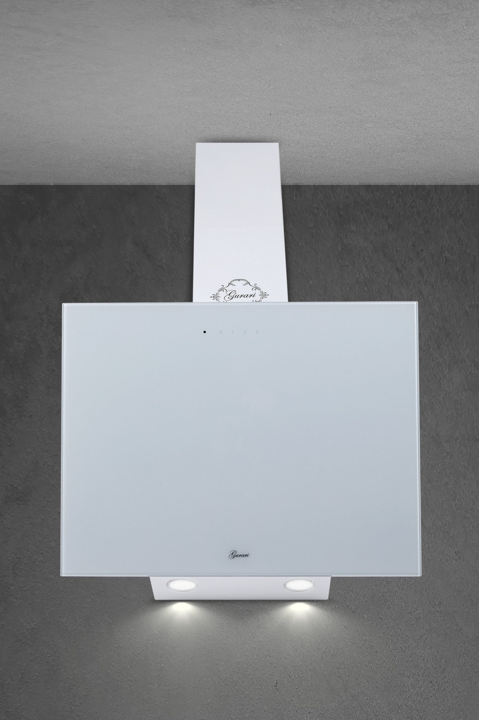 GURARI Kopffreihaube GCH 286 WH 6 Prime Dunstabzugshaube 60cm, 1000m³/h, Wandhaube,Weißglas GCH 286 WH 6 Prime Dunstabzugshaube 60cm, 1000m³/h, Wandhaube,Weißglas, Dunstabzugshaube 60cm, 1000m³/h, Wandhaube, Weißglas