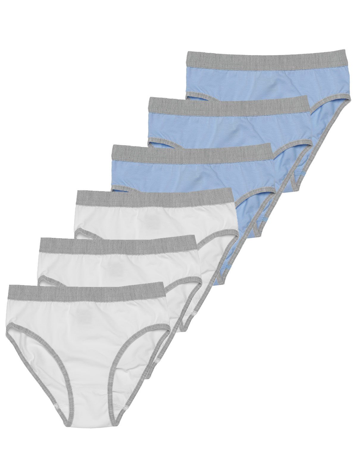 Sweety for Kids Slip 6er Sparpack Mädchen Slip Single Jersey (Spar-Set, 6-St) hohe Markenqualität bleu weiss