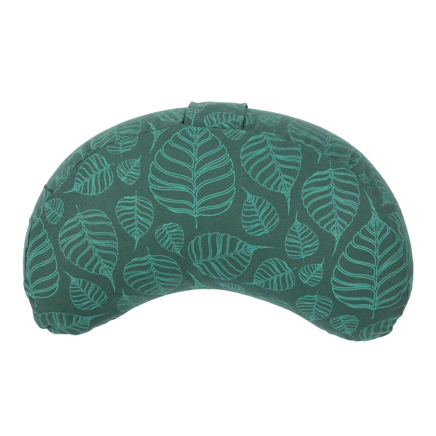 bodhi Halbmond-Kissen Design Meditationskissen YOGI MOND Bodhi Leaves, deep green