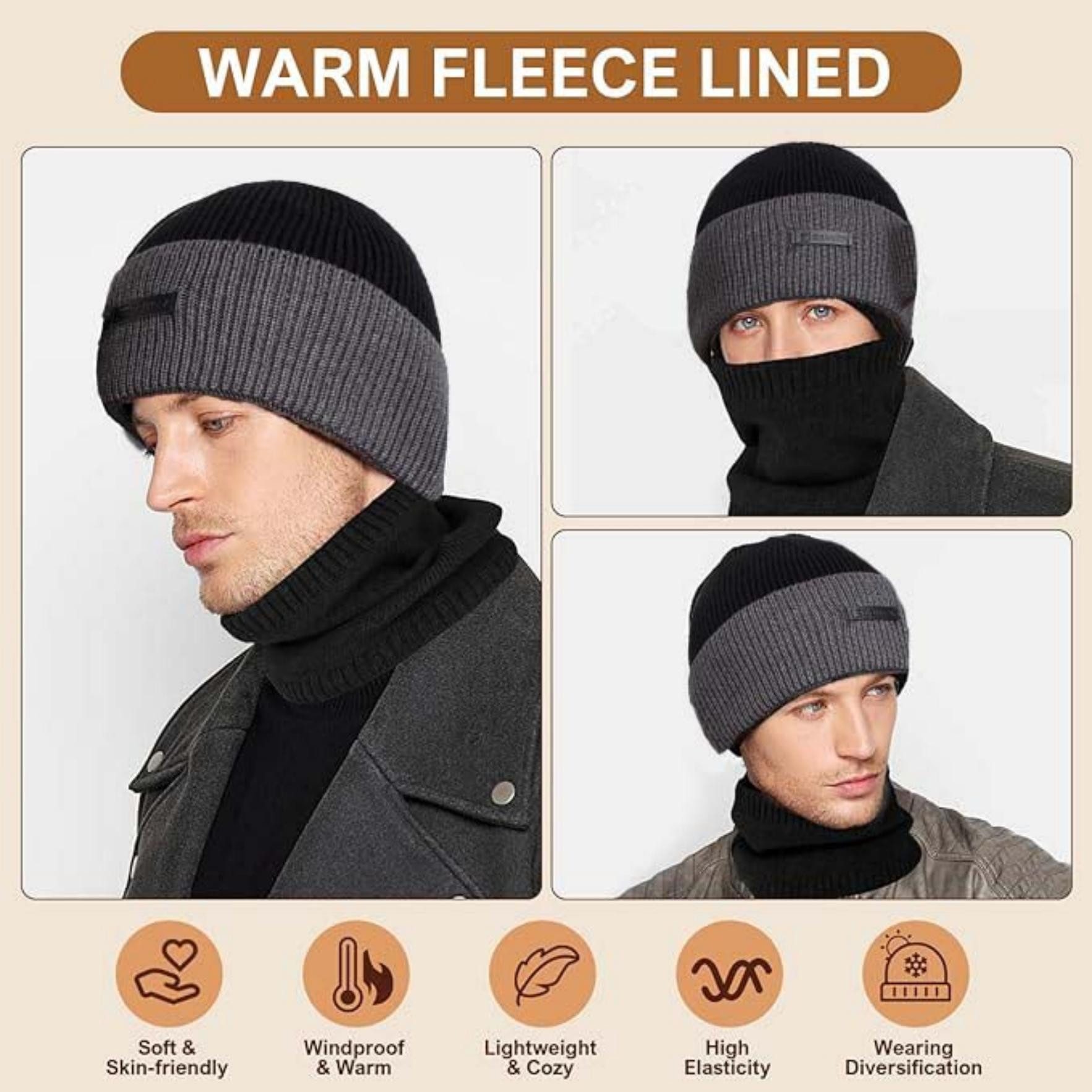 Coonoor Mütze & Schal Wintermütze-Schal Set,Schlauchschal mit Fleecefutter, günstig online kaufen