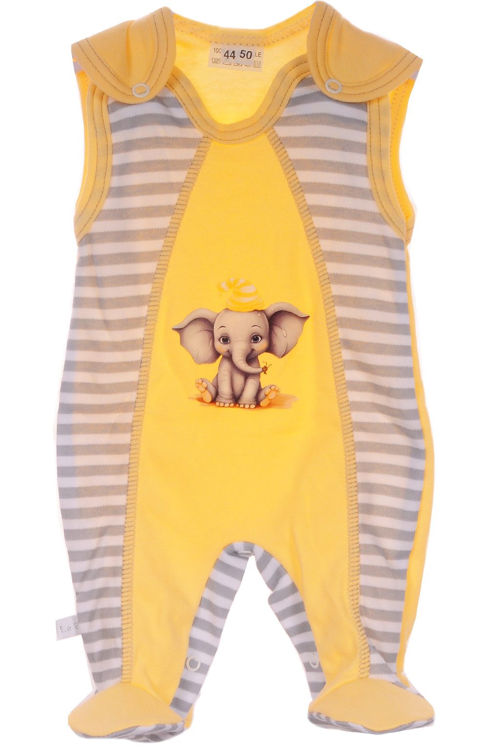 La Bortini Ползунки Baby Ползунки neutral ärmellos in Gelb Ползункиhose aus reiner Buamwolle, unisex, 44 50 56 62 68 74