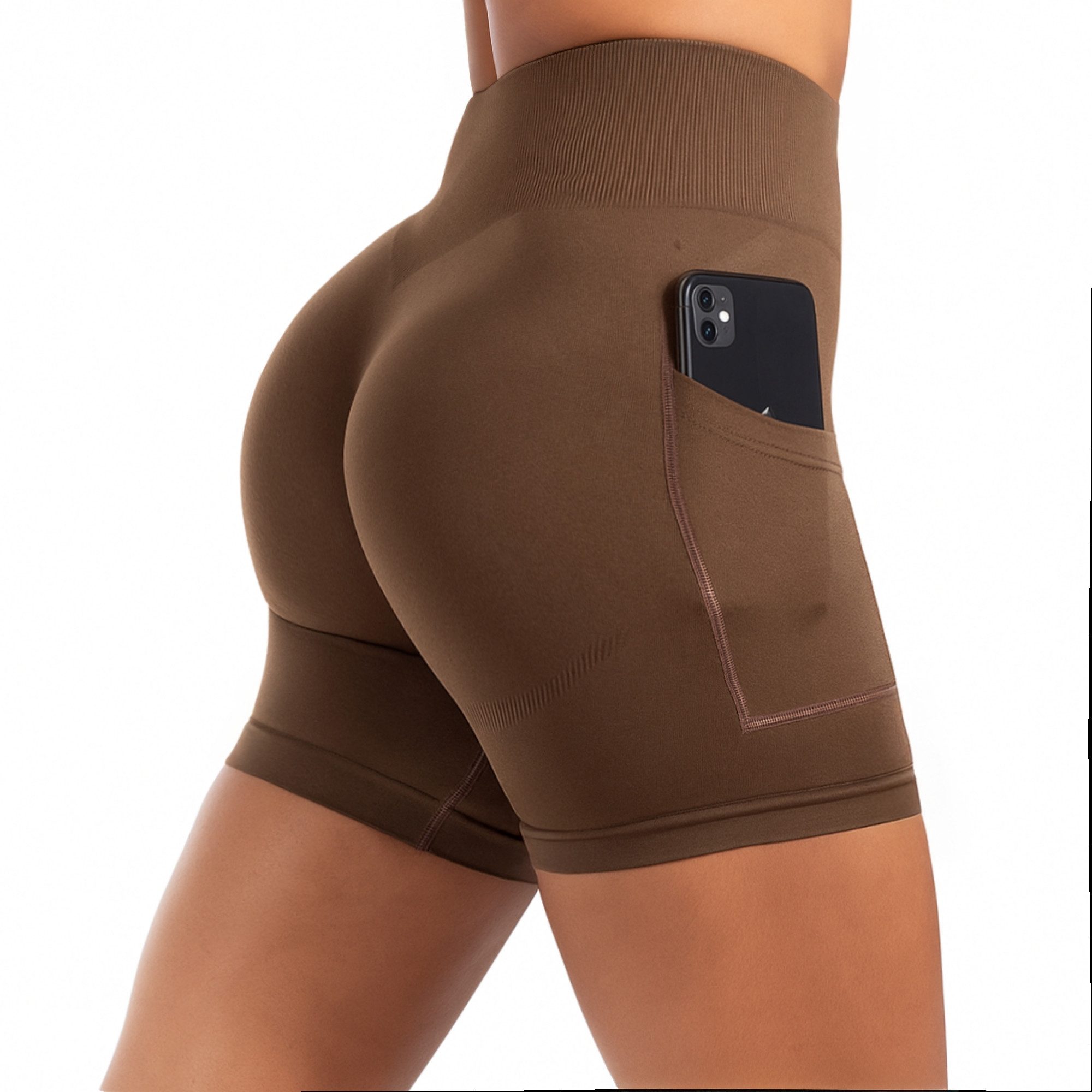 Smilodox Shorts Temmy, Kurze Sport Hose mit Pocket und Kontur, breiter Bund optimaler Halt, elastisch, figurbetonend, Gym Jogging Alltag
