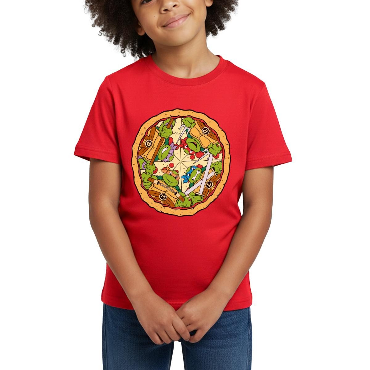 T-Shirt Teenage Mutant Ninja Turtles Pizza Logo Kinder T-Shirt