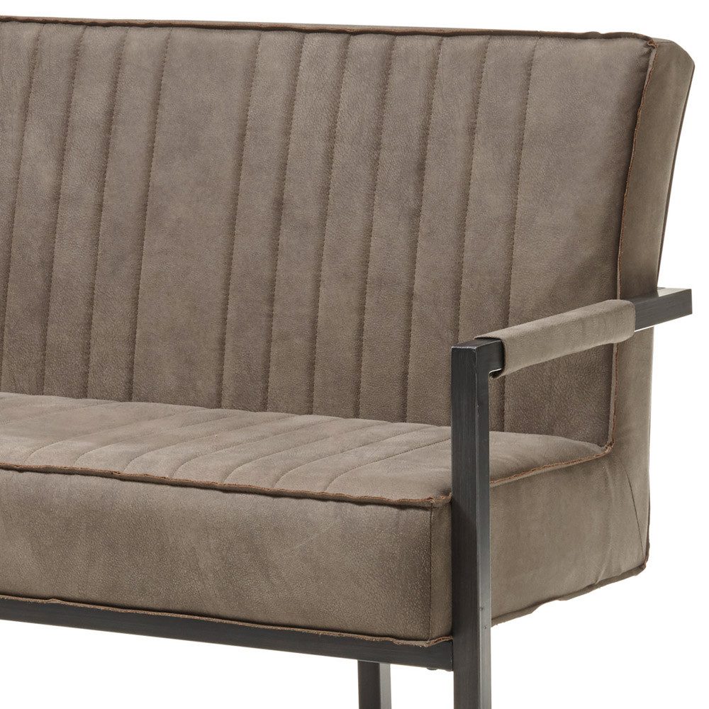 Lomadox Sitzbank AMSTERDAM-119, Bank Esszimmer Esszimmersofa gepolstert schwarz matt 160x93,5x67 cm