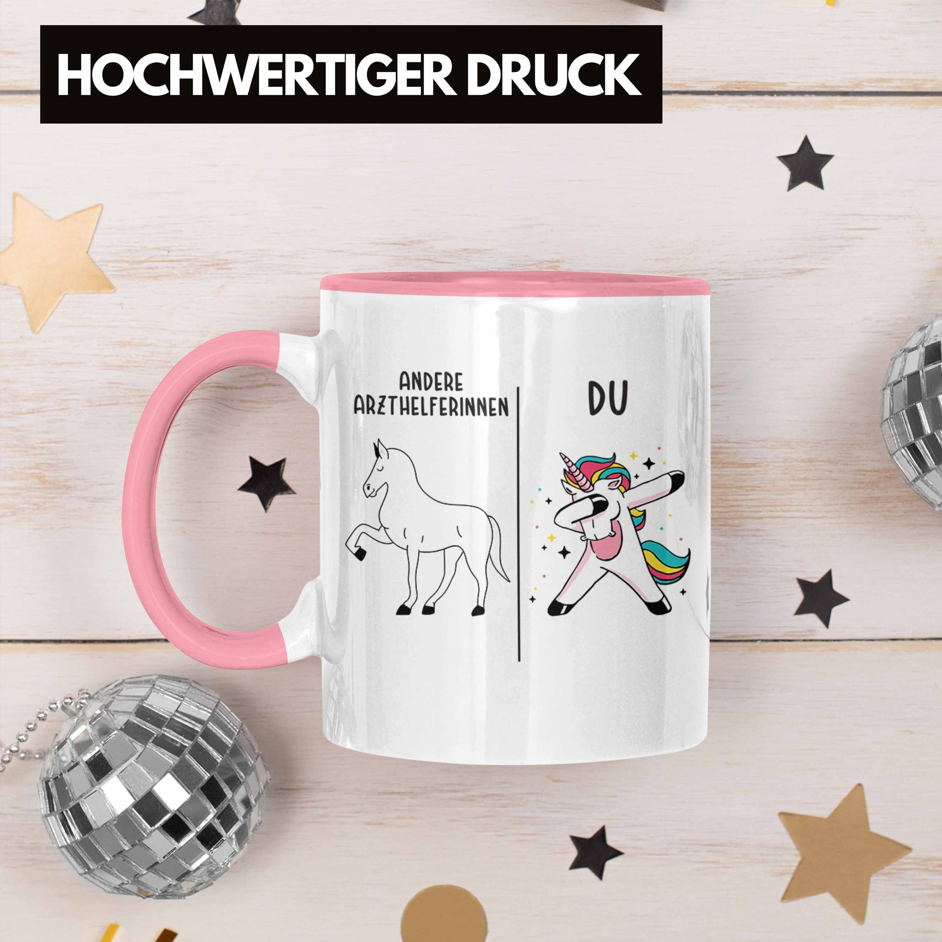 Geschenkidee für Rosa Arzthelferinnnen Geschenk Trendation Arzthelferin Dankeschön Trendation Danke Tasse Tasse Spruch - mit