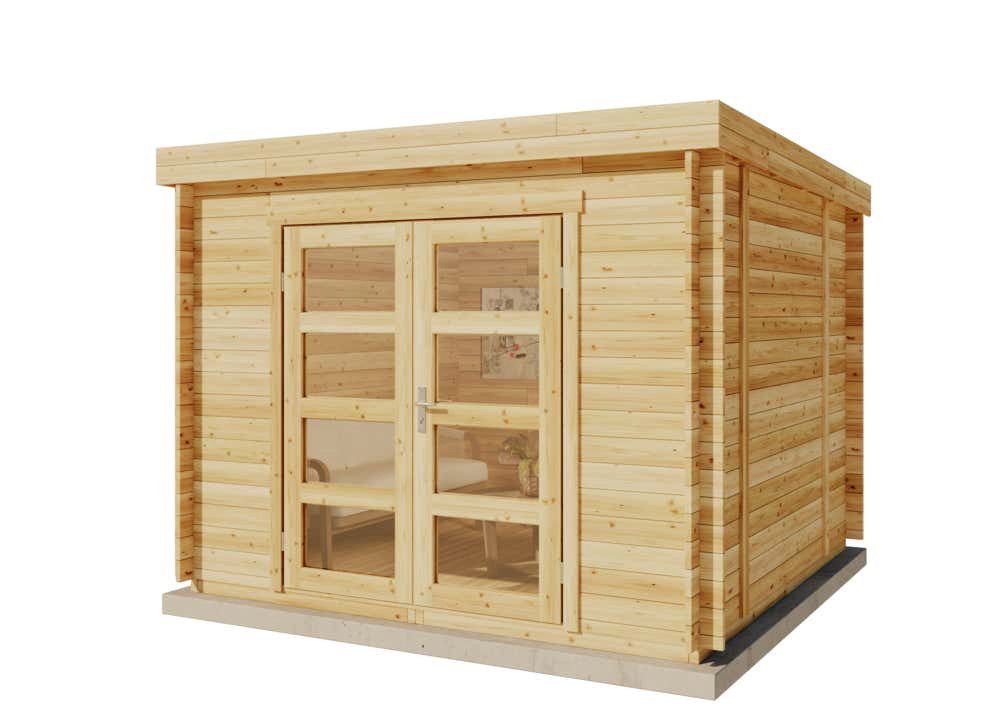 Alpholz Gartenhaus Holz Paloma Sol, BxT: 298x298 cm, in Naturbelassen Inkl. Fußboden mit 28mm Wandstärke