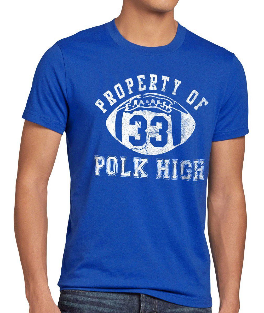 style3 Print-Shirt Herren T-Shirt Property of Polk High nette football bundy schrecklich familie al blau