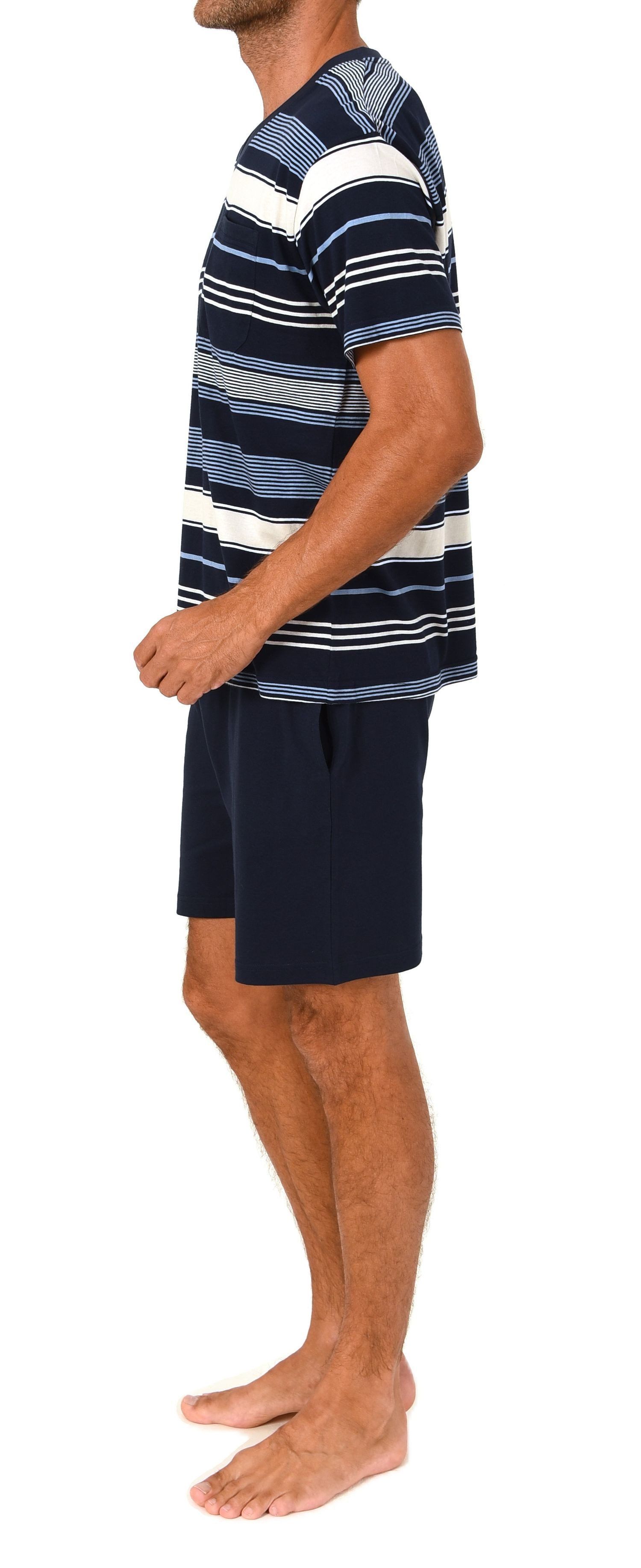 Normann Pyjama Normann Herren Pyjama kurzarm Shorty V-Hals - auch in Übergrößen – Bild 3 von 5