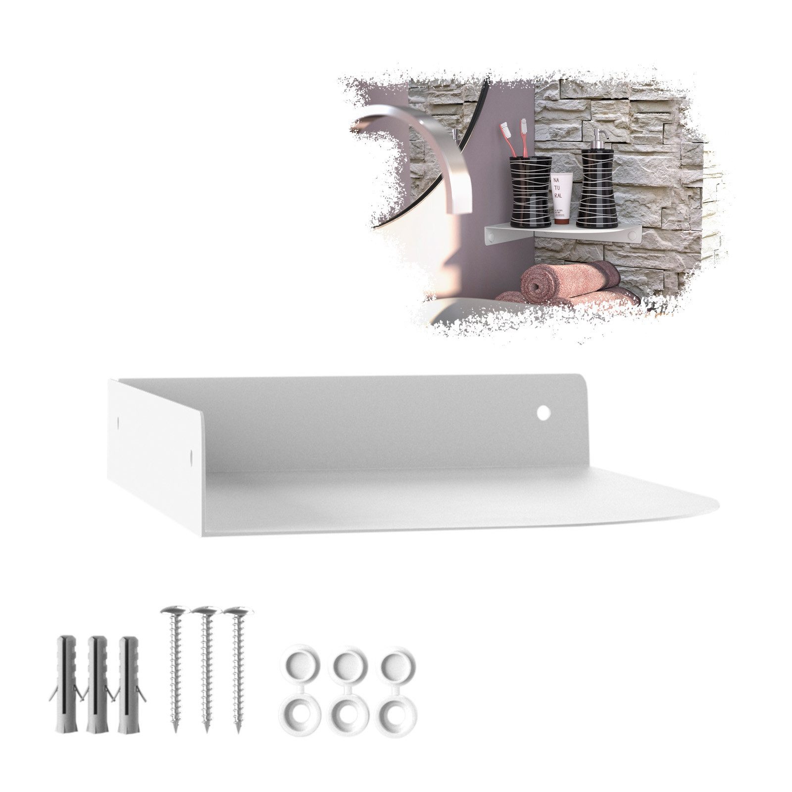 SO-TECH® Wandregal Eckregal HOVER 20/30 x 15/20 x 3 cm inkl. Befestigungsse günstig online kaufen