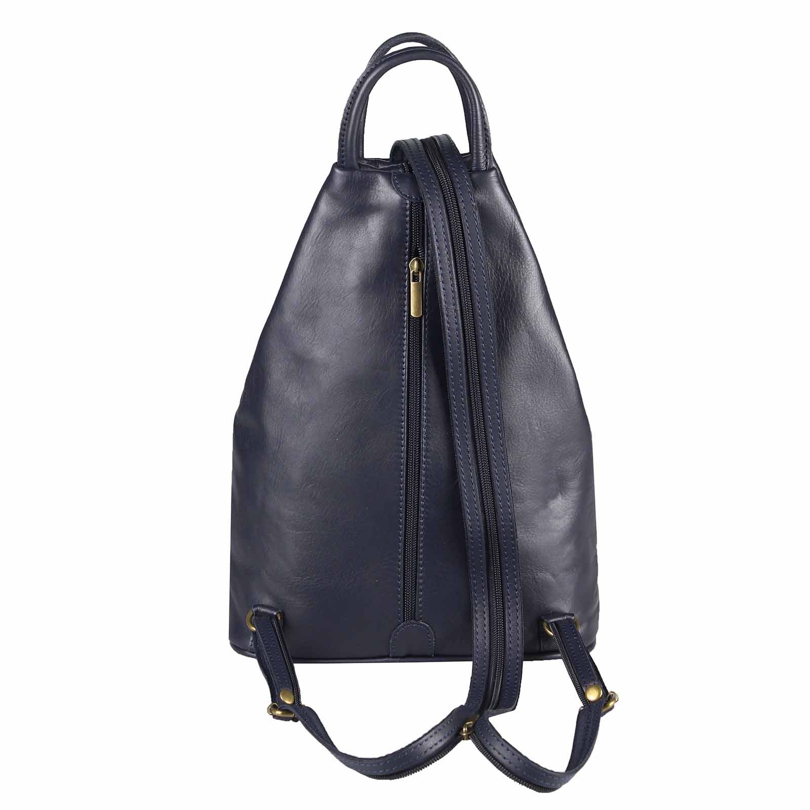 ITALYSHOP24 Rucksack Made in Italy Damen Leder Backpack Freizeitrucksack Schultertasche Bag, PREMIUM City Daypack Tagesrucksack Handgepäck Umhängetasche Shopper