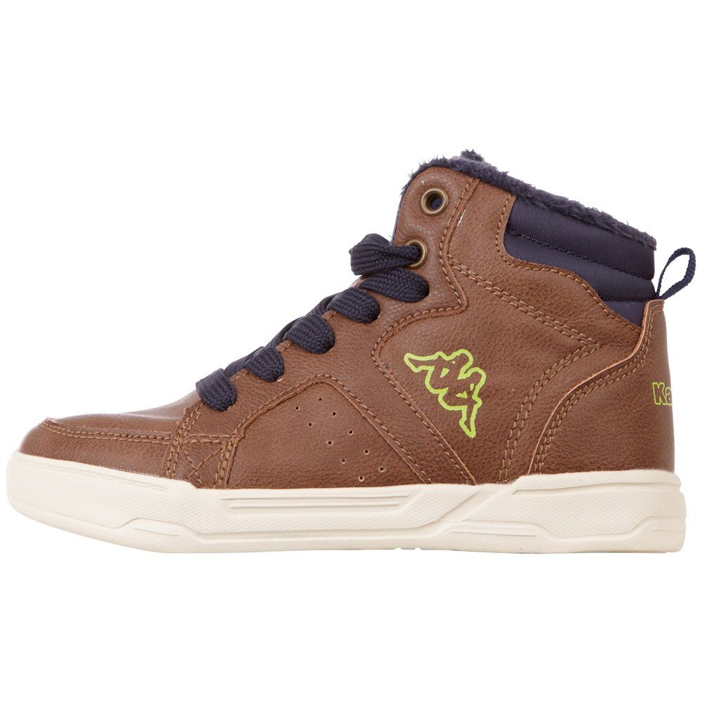 Schnäppchenmodell Kappa Sneaker brown-navy Reißverschluss der an praktischem mit Innenseite