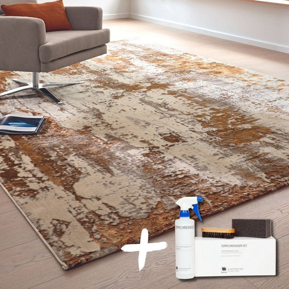 Teppich WAVE ARTE, Musterring, rechteckig, Höhe: 10 mm, ideal für Wohnzimmer,  Wintergarten oder Küche