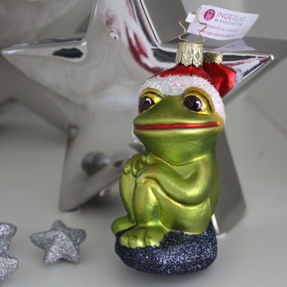 (1-tlg) INGE-GLAS Christbaumschmuck INGE-GLAS® Weihnachts-Frosch Weihnachts-Hänger