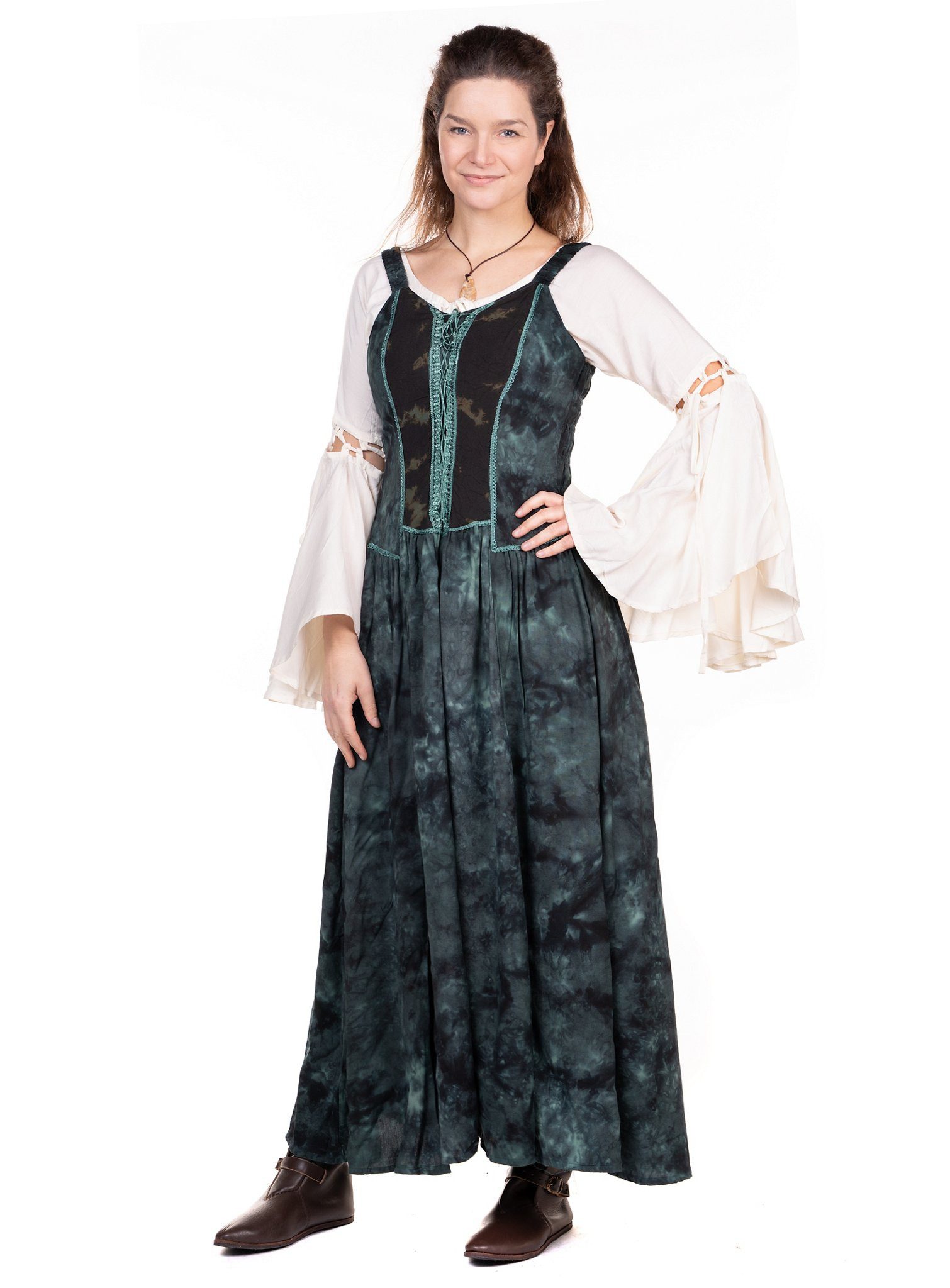 Metamorph Hexen-Kostüm Langes Mittelalter Sommerkleid blau, Hochwertige und authentische Mittelalterkleidung zu unschlagbar günst