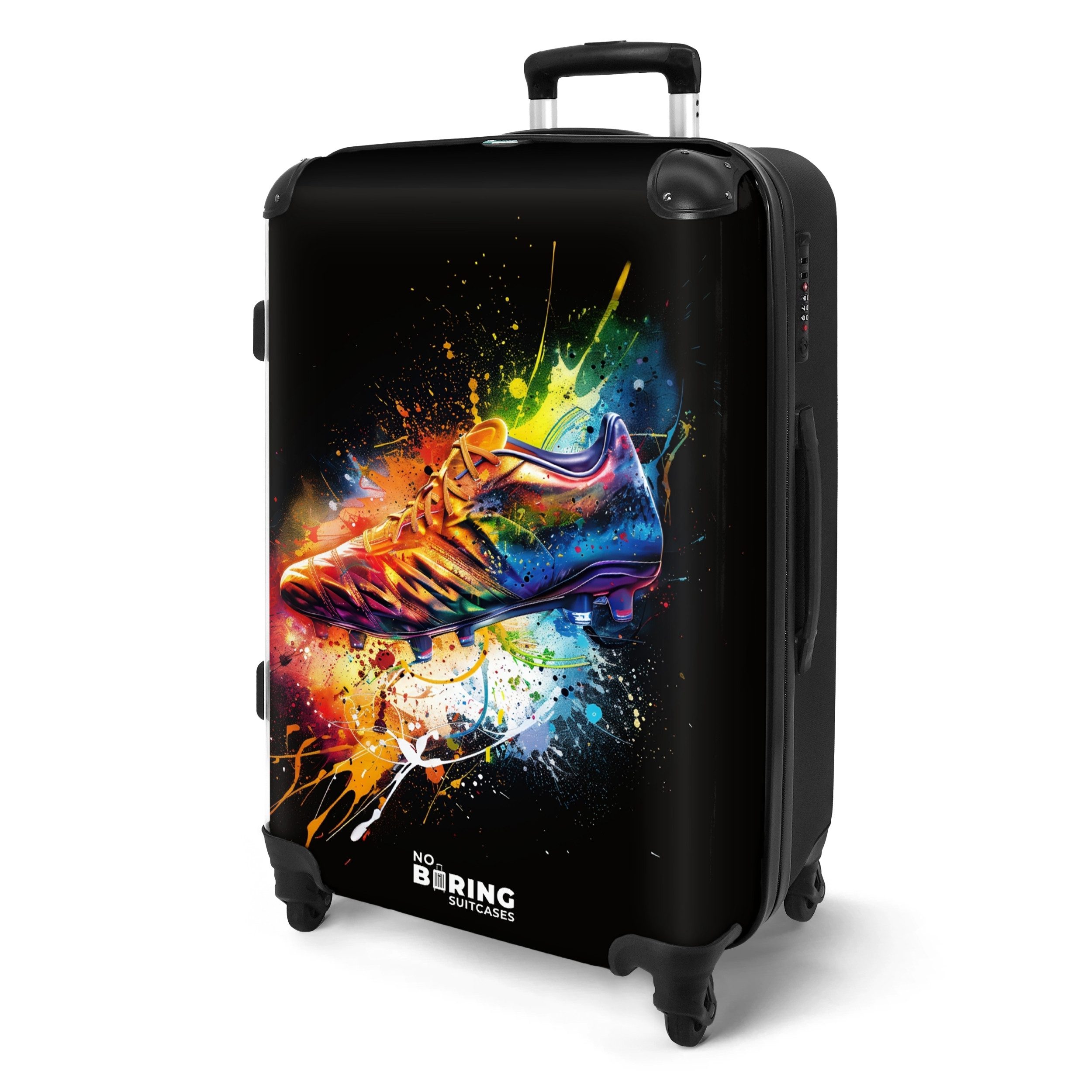 NoBoringSuitcases.com© Hartschalen-Trolley Bunter Fußballschuh 67 cm günstig online kaufen
