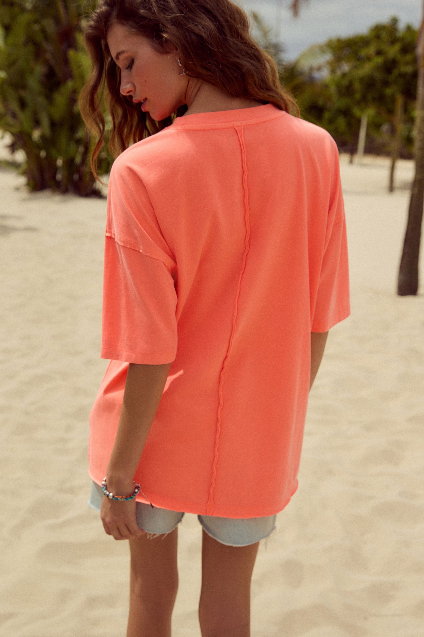 Next T-Shirt Relaxed Fit T-Shirt mit Nahtdetails im Skater-Stil (1-tlg) günstig online kaufen