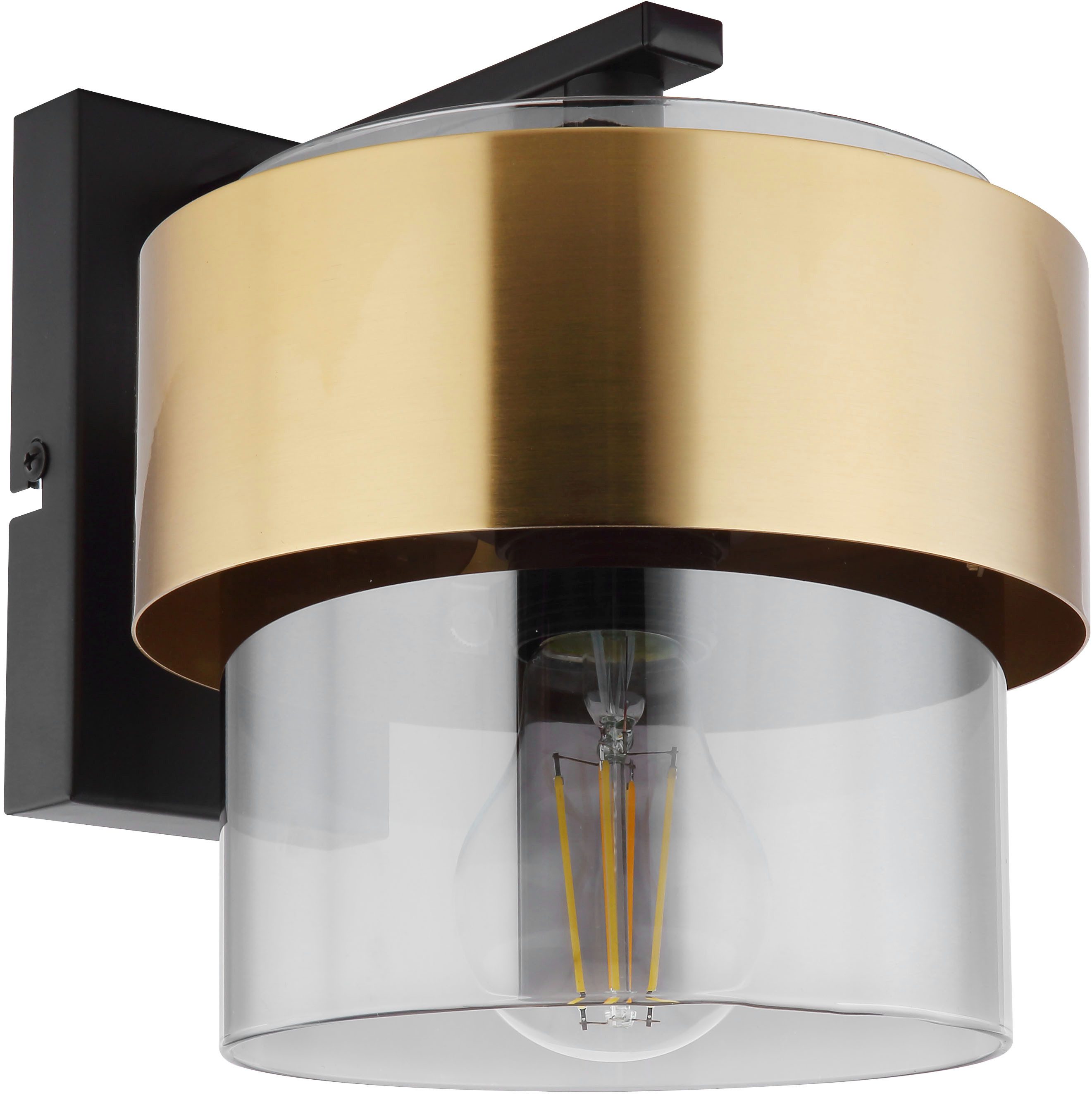 GLOBO LIGHTING Wandleuchte MILLEY, ohne Leuchtmittel, Wandlampe/Spot/Wohnzimmer/Flur/Messingring/Metall