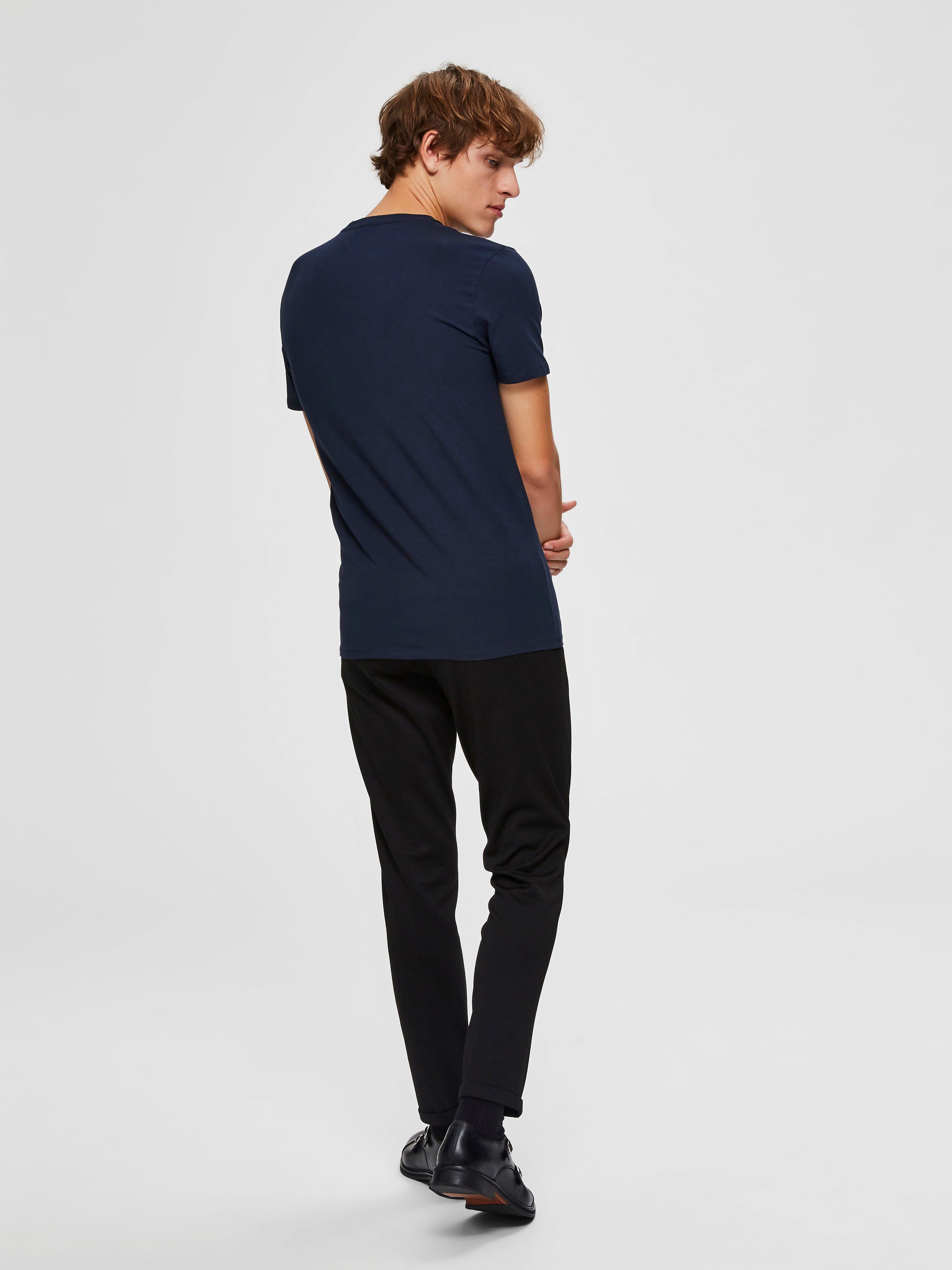 SELECTED HOMME Rundhalsshirt navy Basic T-Shirt blazer